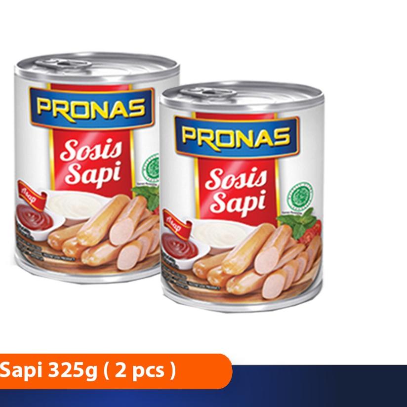 

➥ Pronas Sosis Sapi 325 g dalam kemasan kaleng EOE bundling 2 pcs ♩