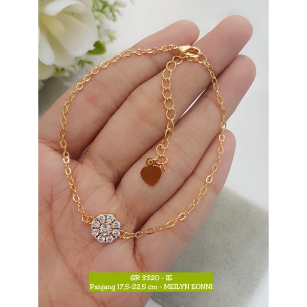 perhiasan gelang lapis Emas liontin bulat permata