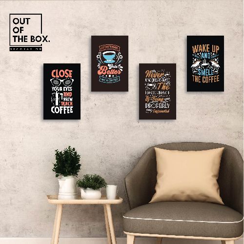 OOTBDECO - Hiasan Dinding Quotes Kopi Poster Kayu Motivasi Pajangan Rumah Aesthetic Wall Decor