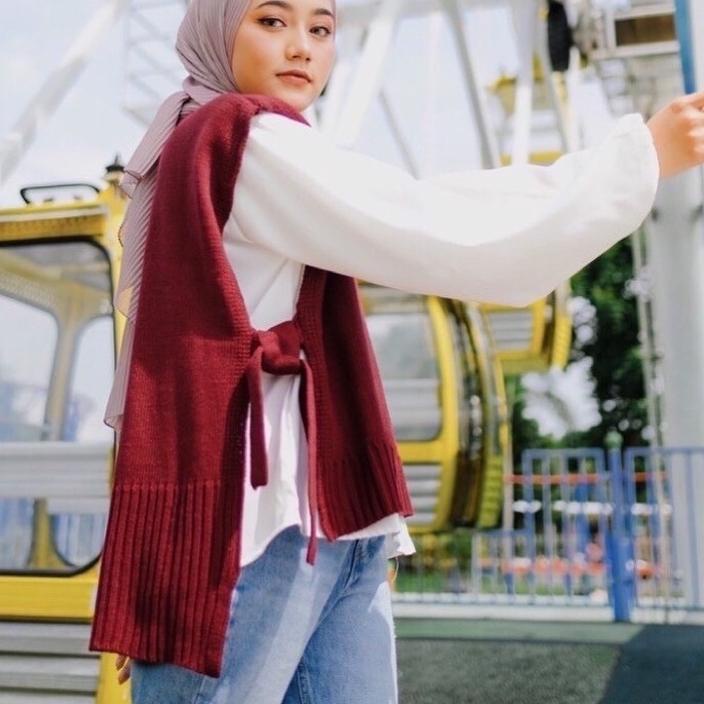 ❀ ILLO Vest Rajut Rompi Tali Samping ✭