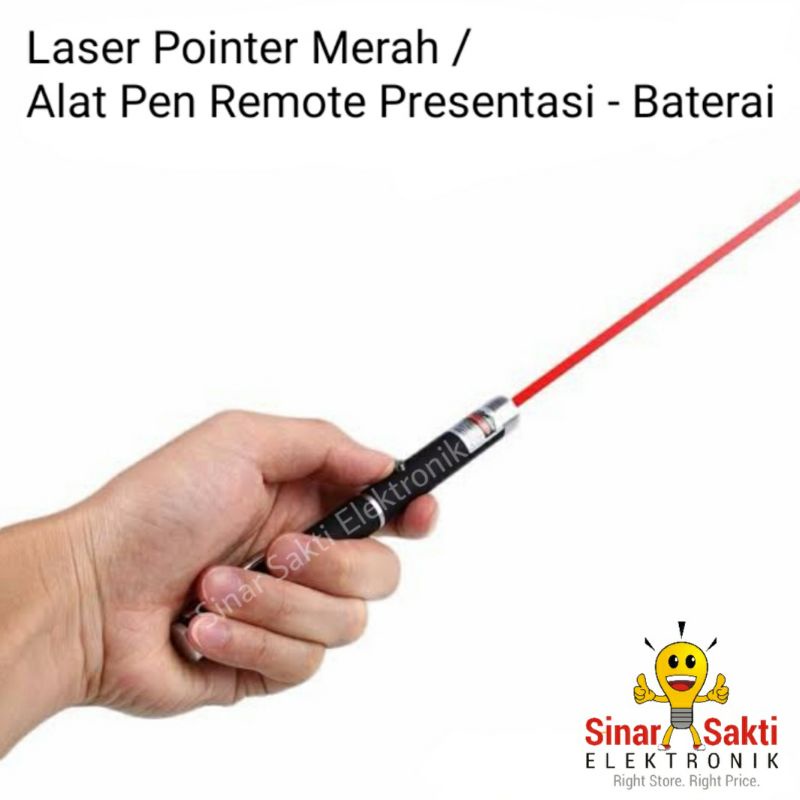 Laser Pointer Alat Pen Presentasi Remote Baterai Merah Red Presenter Kuliah Sekolah Dosen