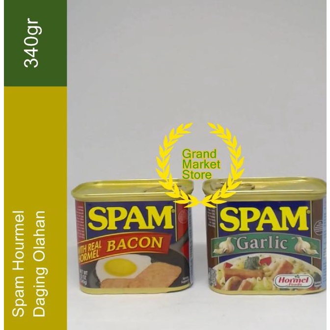 SPAM Garlic / Spam Bacon Daging Dalam Kaleng Kaleng 340gr hen