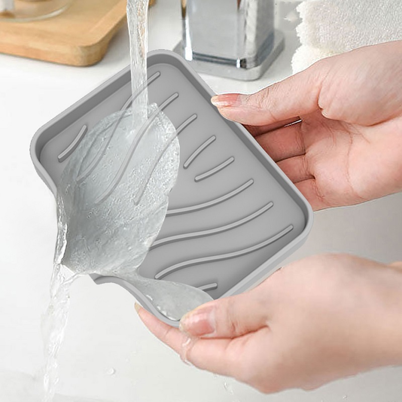 Holder Sabun Kitchen Soap, Sponge Drain Rack Bahan Silikon Ukuran 25.4x13.2cm / 12x10cm Untuk Dapur Kamar Mandi