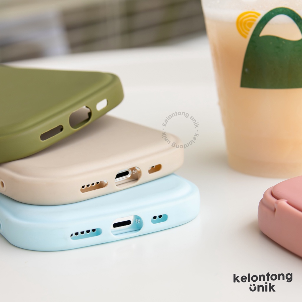 (Seri 2) For iPhone - Pastel Chubby Flip Mirror Shockproof Case