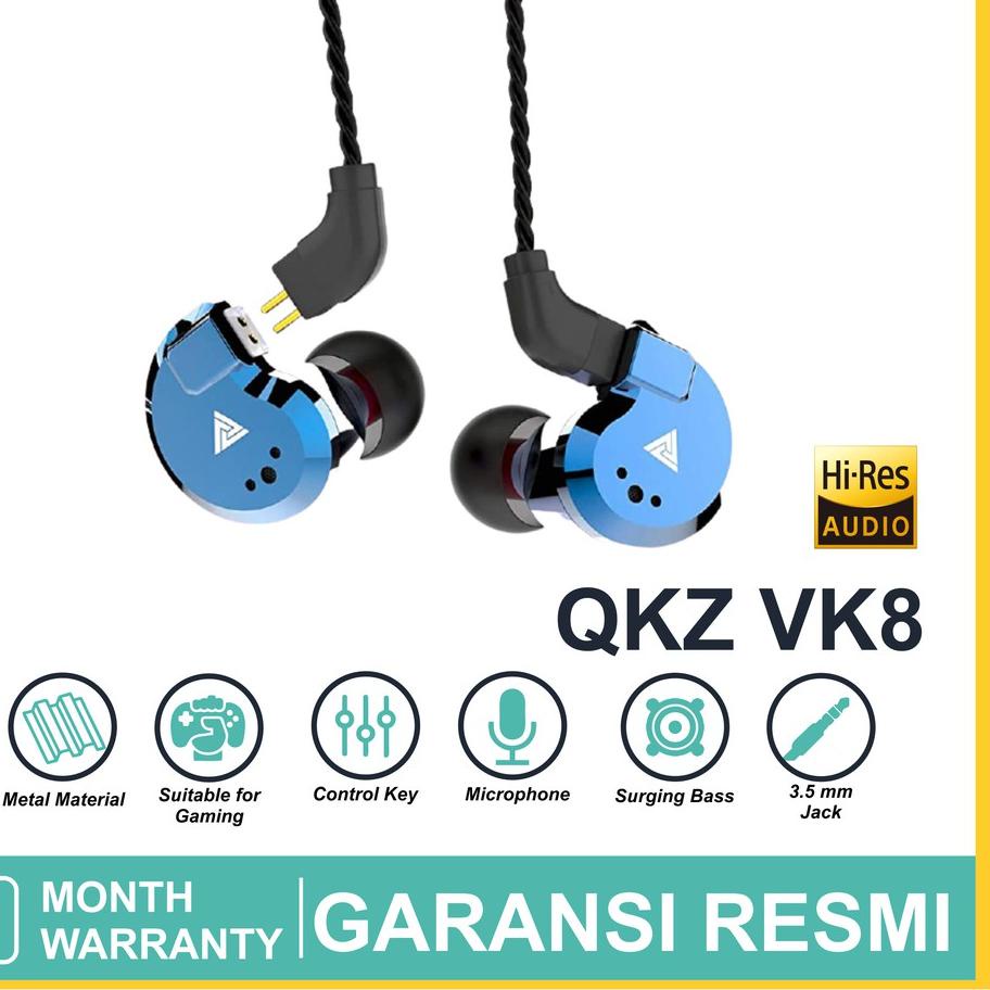 ← QKZ VK8 with Mic Sport Gaming Hi-Res Earphones Hight Quality In-Ear Earbuds HIFI ➫