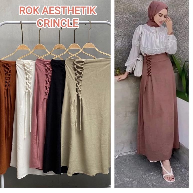 MURAH BANGET ROK AESTHETIC // ROK SIMPUL TALI CRINKLE AIRFLOW