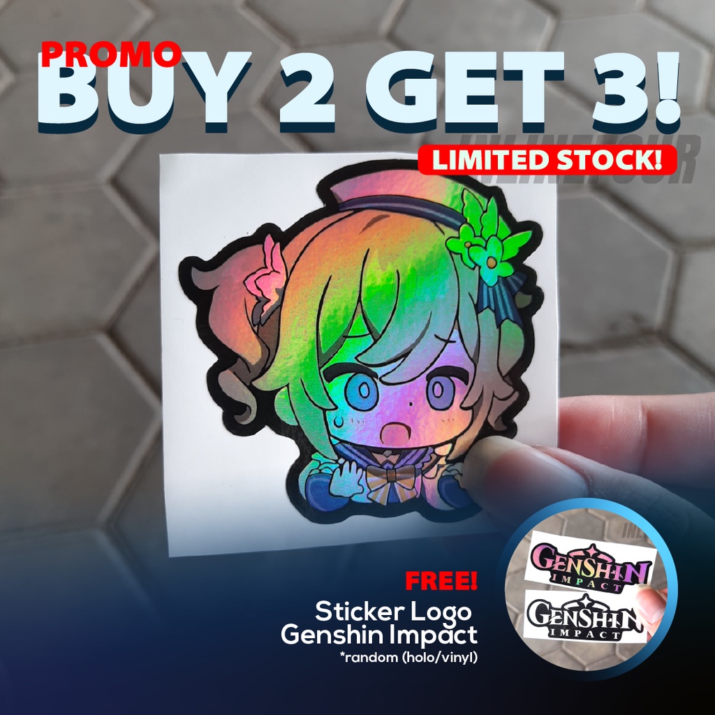 

Sticker Hologram Stiker Genshin Impact - Barbara - Anime Wibu Jepang Untuk Laptop Case Hp Koper Helm Imut Lucu