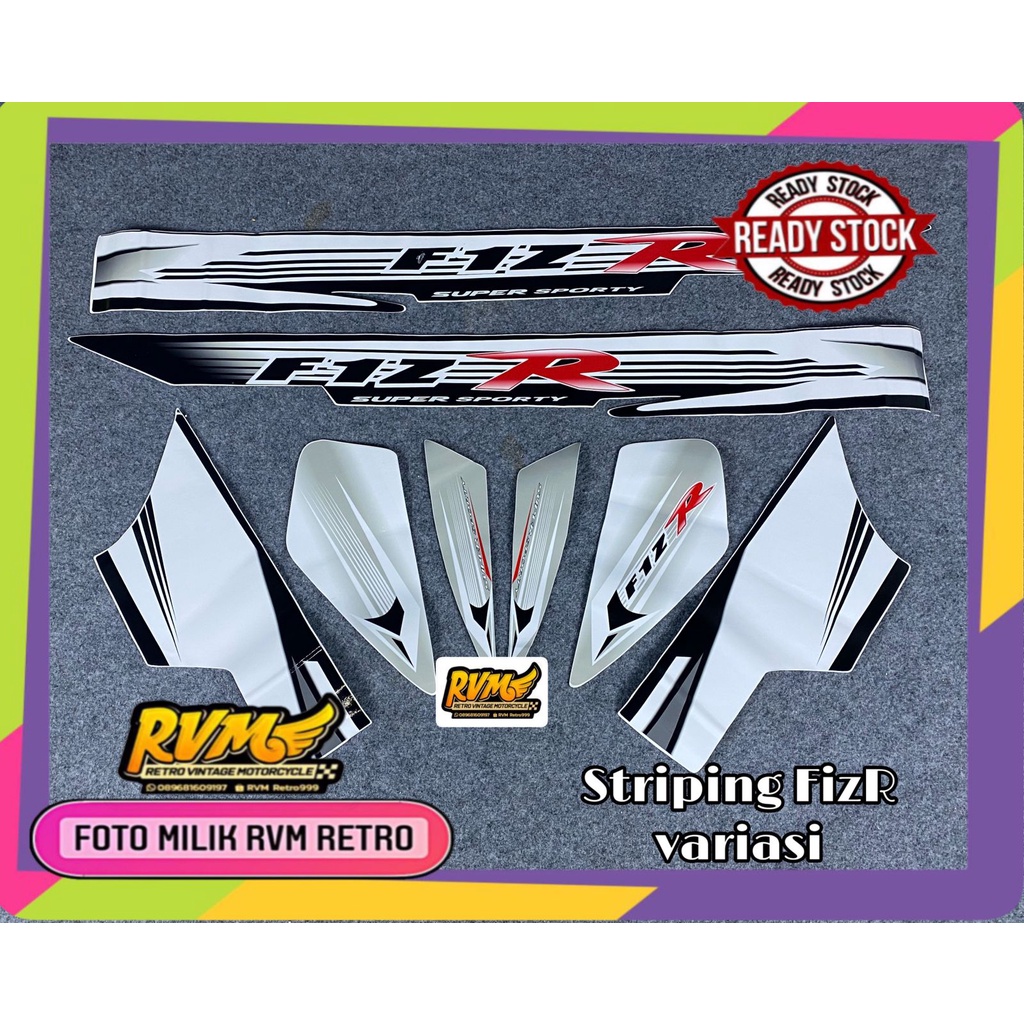 striping fiz r sticker f1zr fiz r se variasi putih