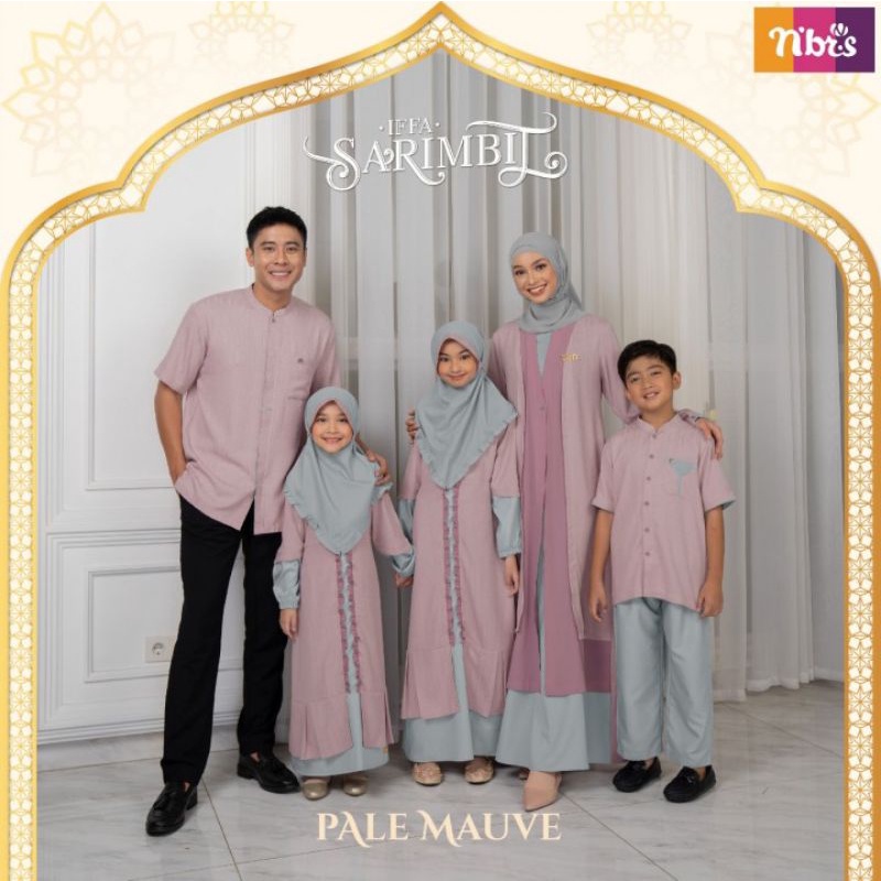 NIBRAS IFFA PALE MAUVE SARIMBIT NIBRAS COUPLE KELUARGA