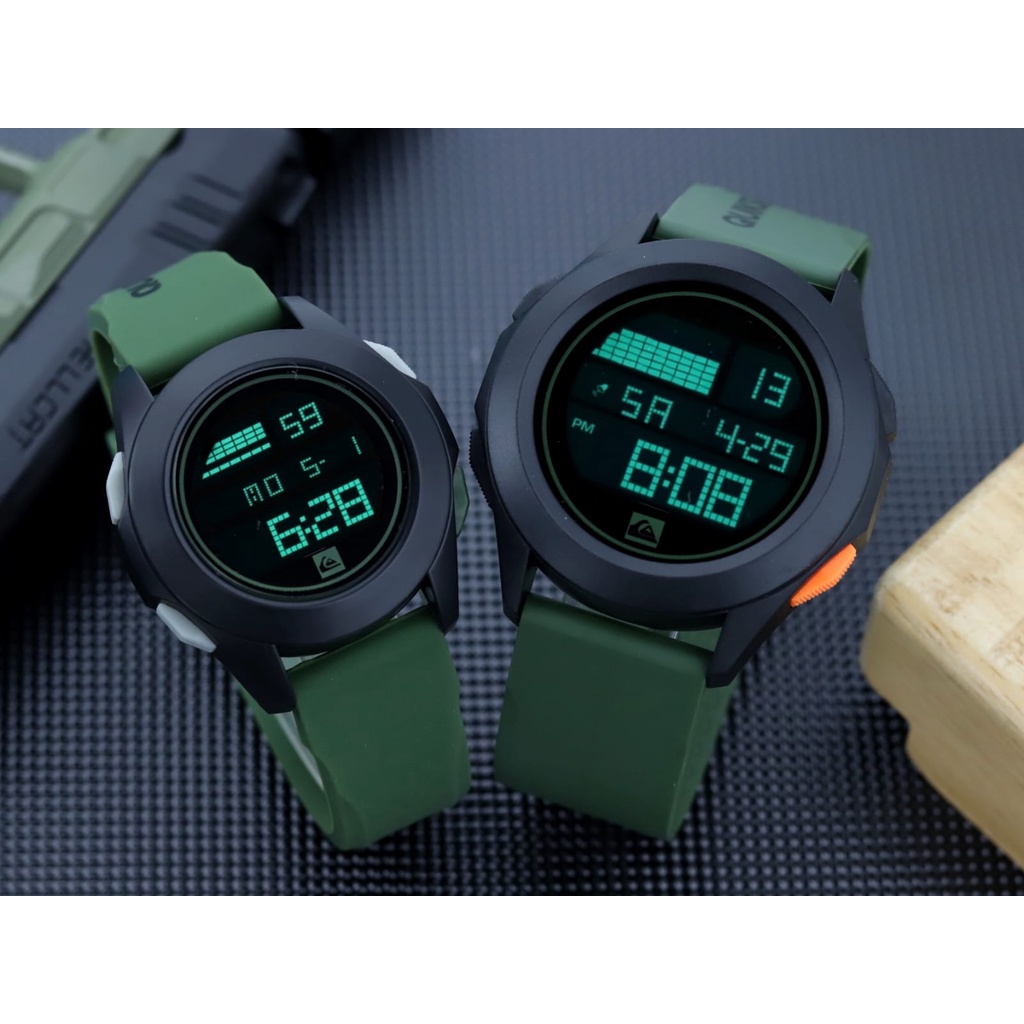 BISA COD✅ Jam tangan Couple Digital QUIKSILVER Strap Karet tahan air free batrai