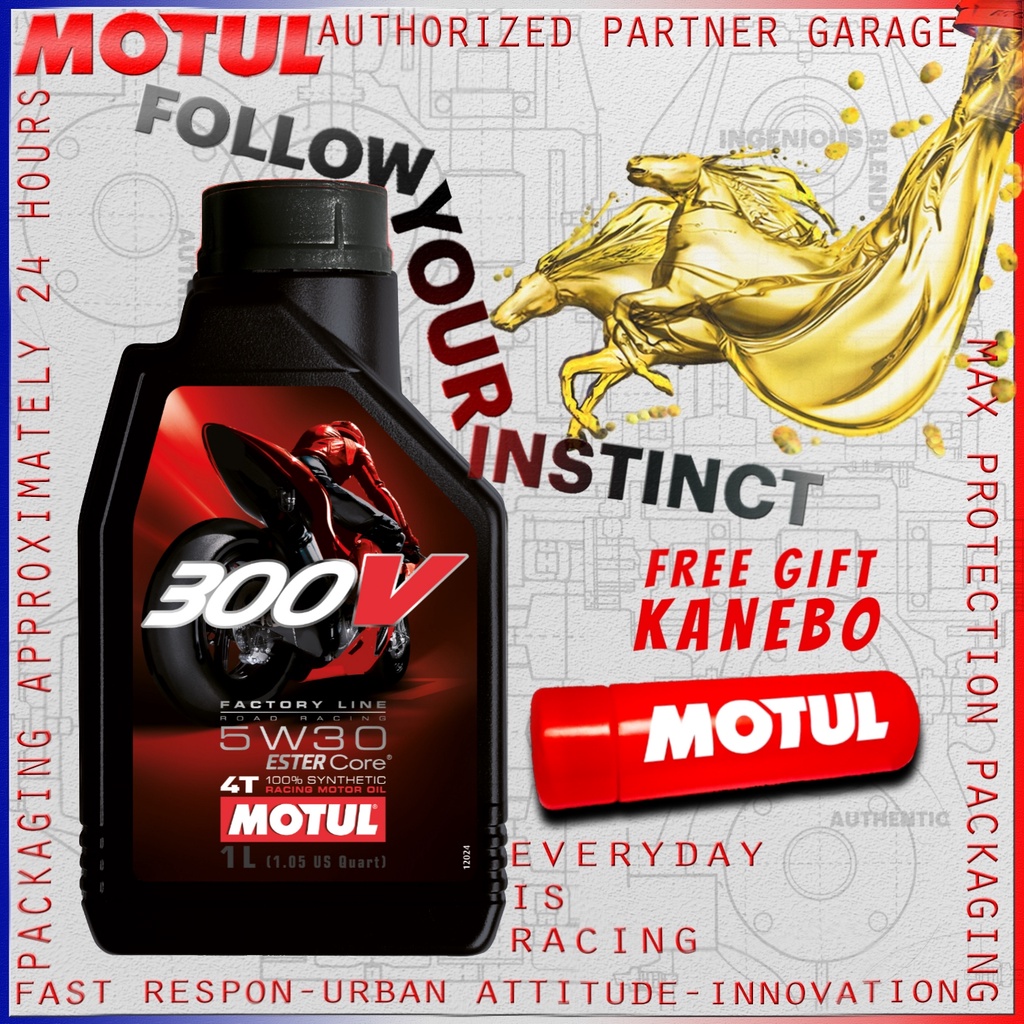 MOTUL 300V FACTORY LINE ROAD RACING 1L 5W30 OLI MOTOR IMPORT ORIGINAL MADE IN FRANCE