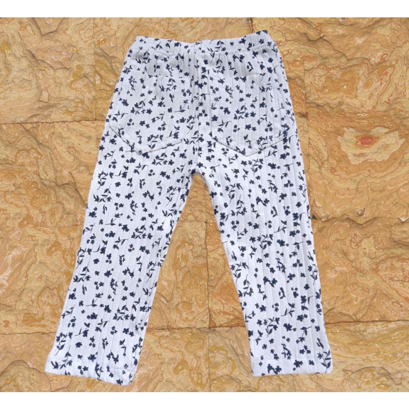 (S) Celana Legging Anak Rib Saku Belakang 0-12 Bulan