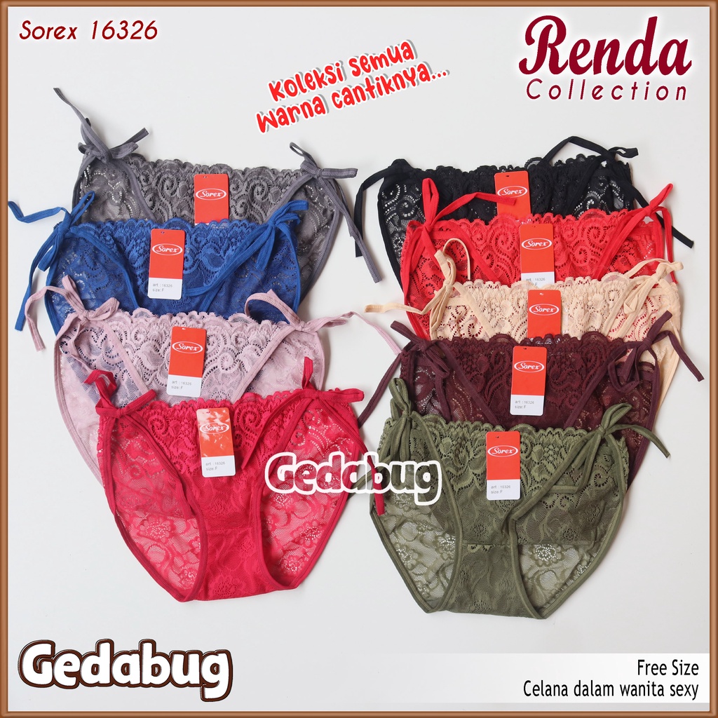 CD Wanita Sorex 16326 G-string Tali | Celana dalam wanita Sexy &amp; Beauty | Gedabug