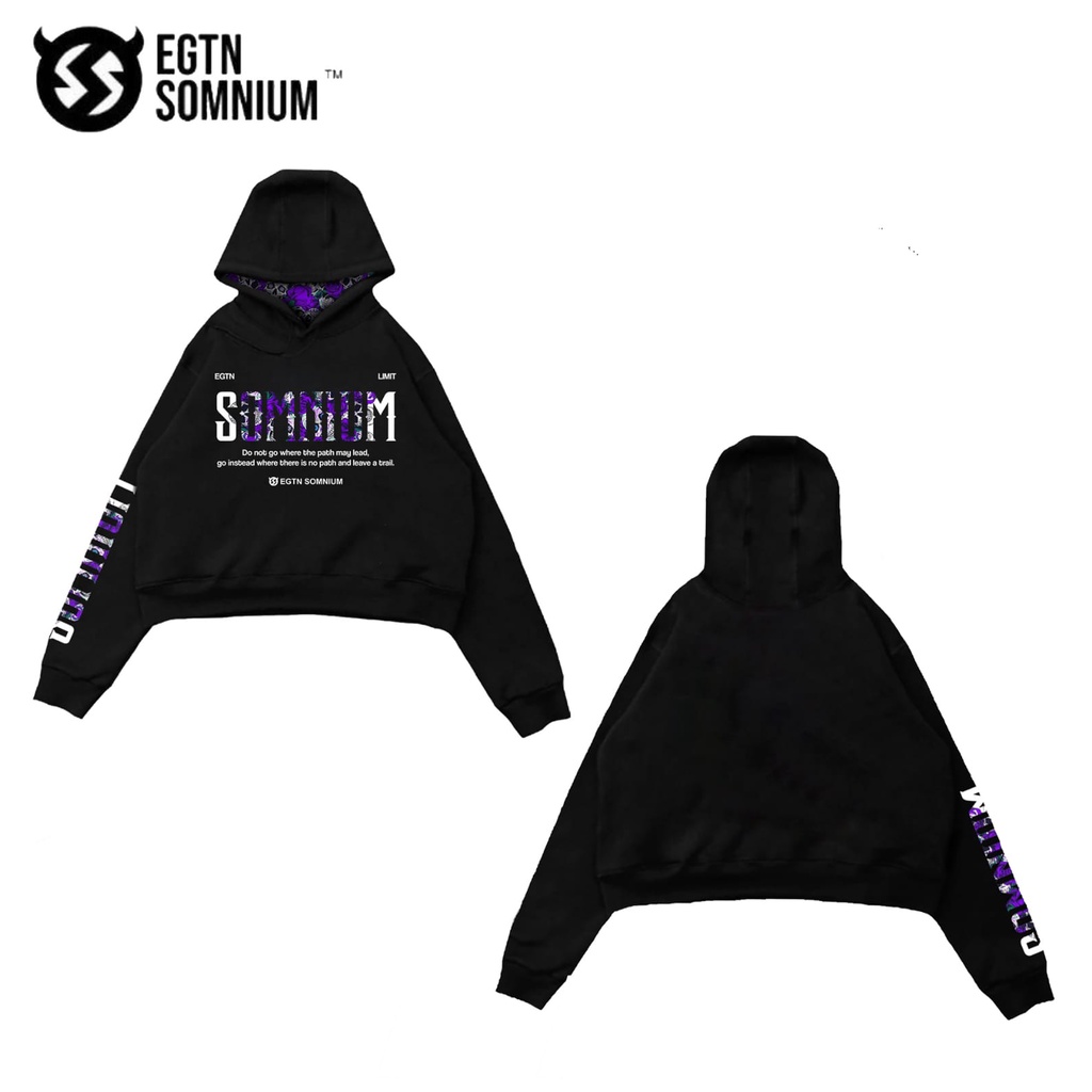 SWEATER HOODIE CROP OVERSIZE PRIA WANITA EGTN SOMNIUM SKULL MUSIC | HOODIE CROP OVERSIZE PRIA WANITA PREMIUM