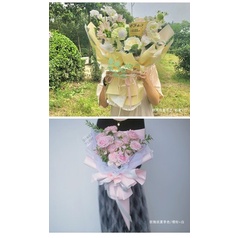 Flower Wrapping Bi Color White Cellophane Waterproof Kertas Buket Bunga Ecer Flower Wrap KB6121