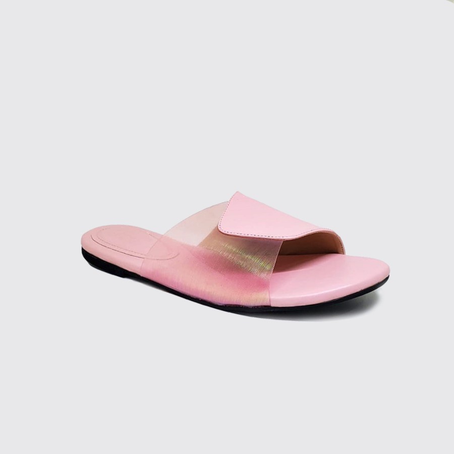 ARUNA SLIDE BIG SIZE | Sandal Wanita Flat Pink Beauty / Sendal Indoor Cewe Ukuran Jumbo 40-45