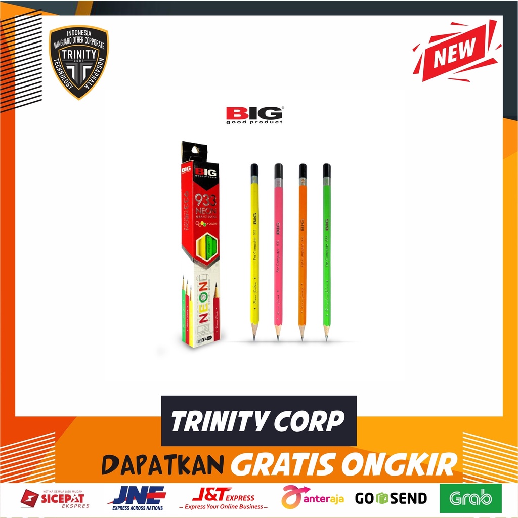 

Pensil 2B BIG Neon Graphite PS-933 Per-pcs