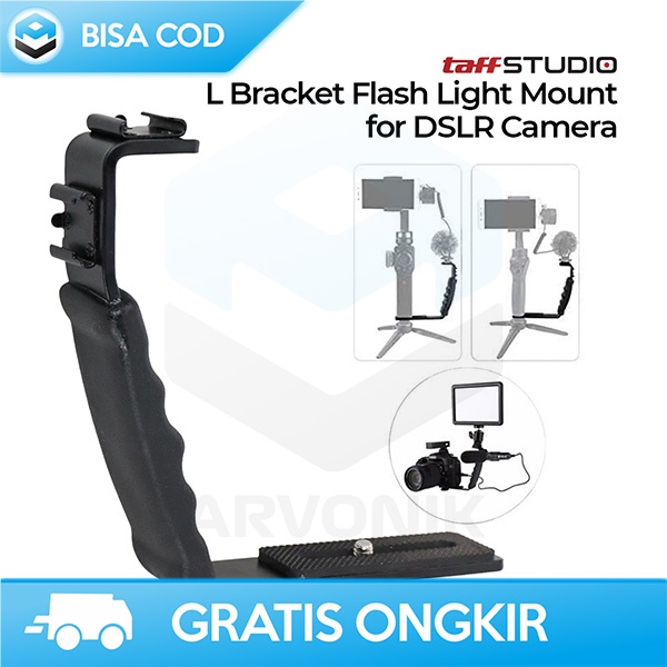 HOLDER DSLR ADJUSTABLE BRACKET L KAMERA ANTI SLIP TAFFSTUDIO FLEKSIBEL