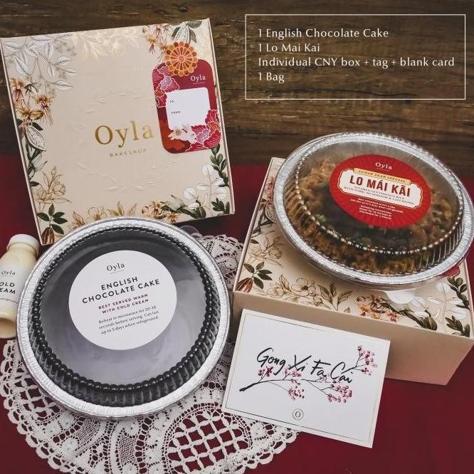 

TERBARU OYLA HAMPERS IMLEK - BUNDLING ENGLISH CHOCO CAKE + LO MAI KAI G6416BUJN