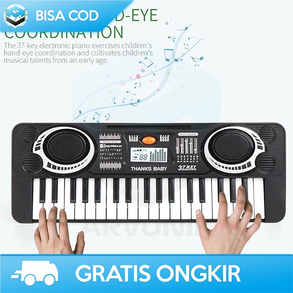 PIANO ANAK 37 KEYS MAINAN EDUKASI ALAT MUSIK PIANO PORTABLE 3xAA 1.5V