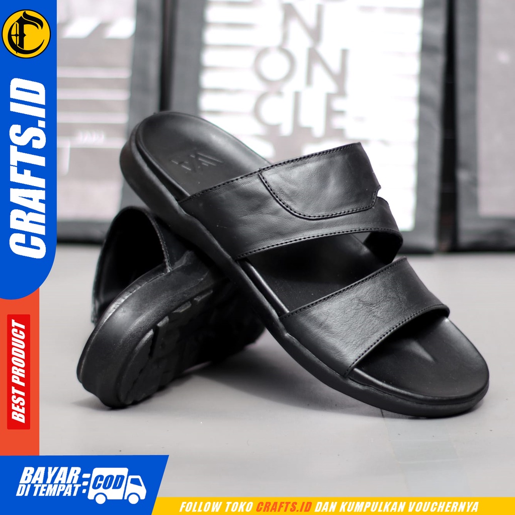 Sandal Kulit Asli Sendal Casual Pria Crafts Haka