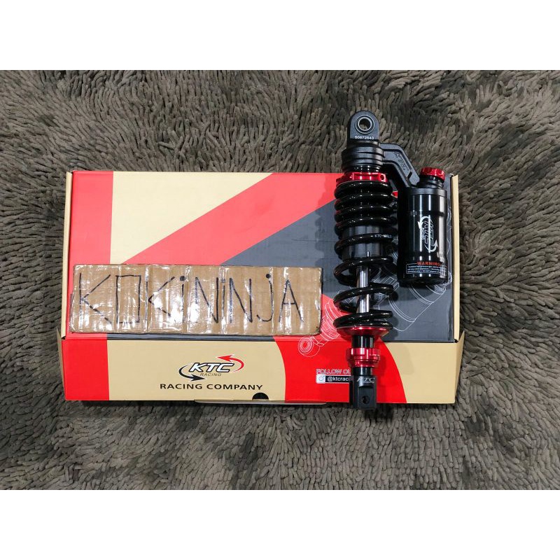 Shock ktc extreme matic 300mm new black red ori original double klik kompresi ribon