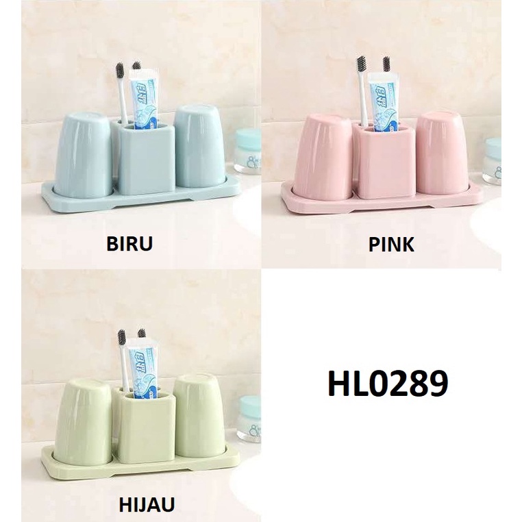 FYGALERY HL0289 Tempat Sikat Gigi Odol 1 Set Cangkir Kumur Plastik Rak Sikat Gigi Set Rak Toilet Murah Toothbrush Holder