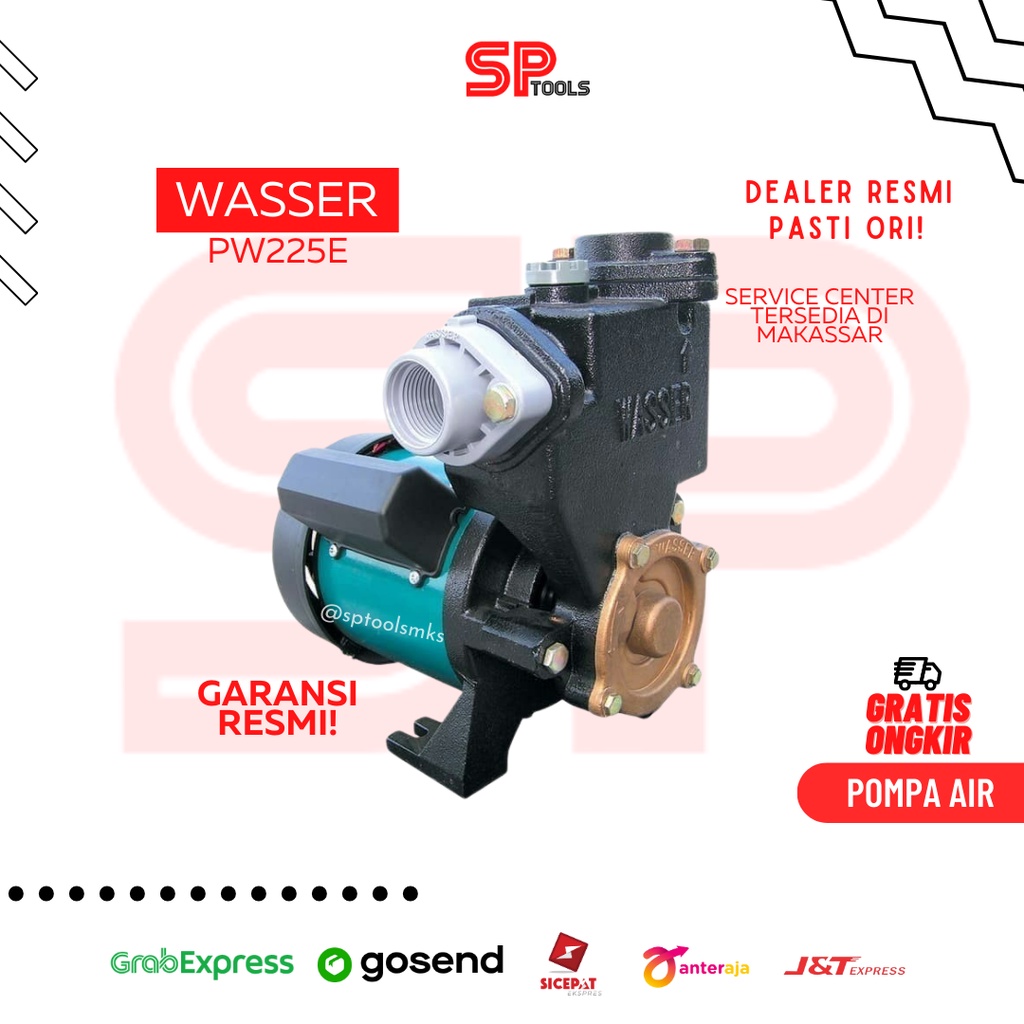 MESIN POMPA AIR NON OTOMATIS SUMUR DANGKAL WASSER PW-225E / PW 225E / PW225E