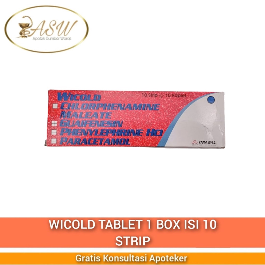 WICOLD TABLET BOX ISI 100 TABLET / OBAT BATUK & PILEK