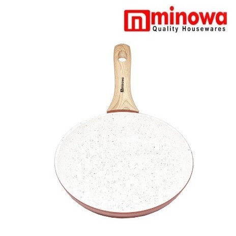 Marble Fry Pan Teflon WD-26 Minowa Putih Wok Pan Panci Wajan Kemarik Gagang 26cm