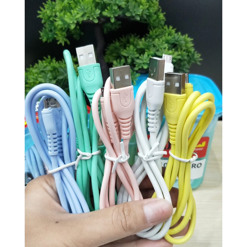 KABEL DATA TOPLES MICRO 3A 100CM MACARON OTF-100 ISI 15PCS BY SMOLL