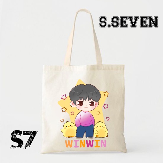 TOTE BAG KANVAS MURAH / TOTE BAG WANITA / TOTE BAG MOTIF WAYV