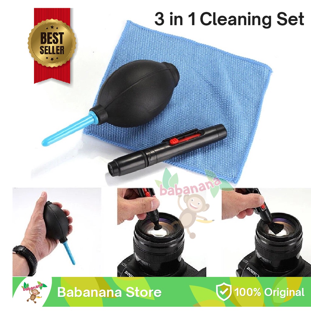 3 in 1 Cleaning Kit Set Pembersih Kamera Laptop Komputer Blower Brush
