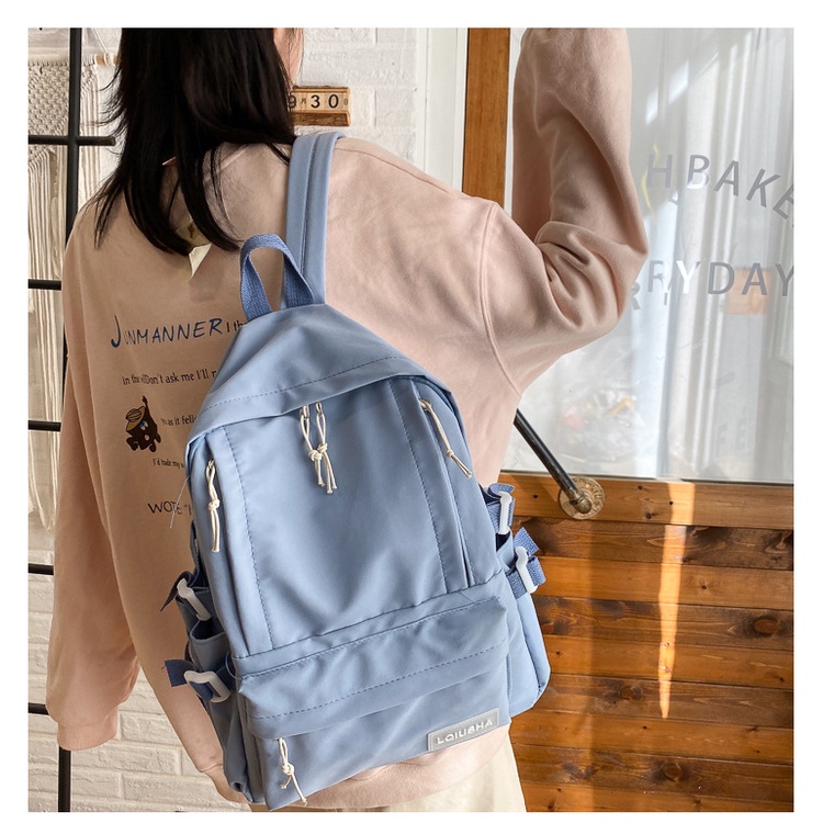 Tas Ransel Wanita - Tas Sekolah Remaja Dewasa Model Terbaru Fashion Korea Kekinian Bagus Murah Besar Kuliah Traveling Jalan Stylish Backpack Punggung Bahu Sandang Kualitas Import Lokal Original Unisex Perempuan Cewek