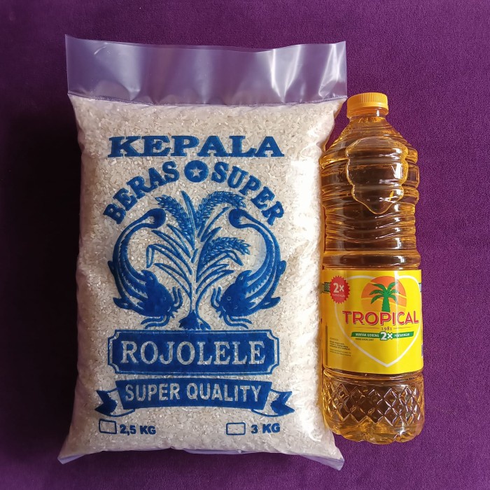 

BERAS ROJOLELE 3 KG & MINYAK 1 LITER
