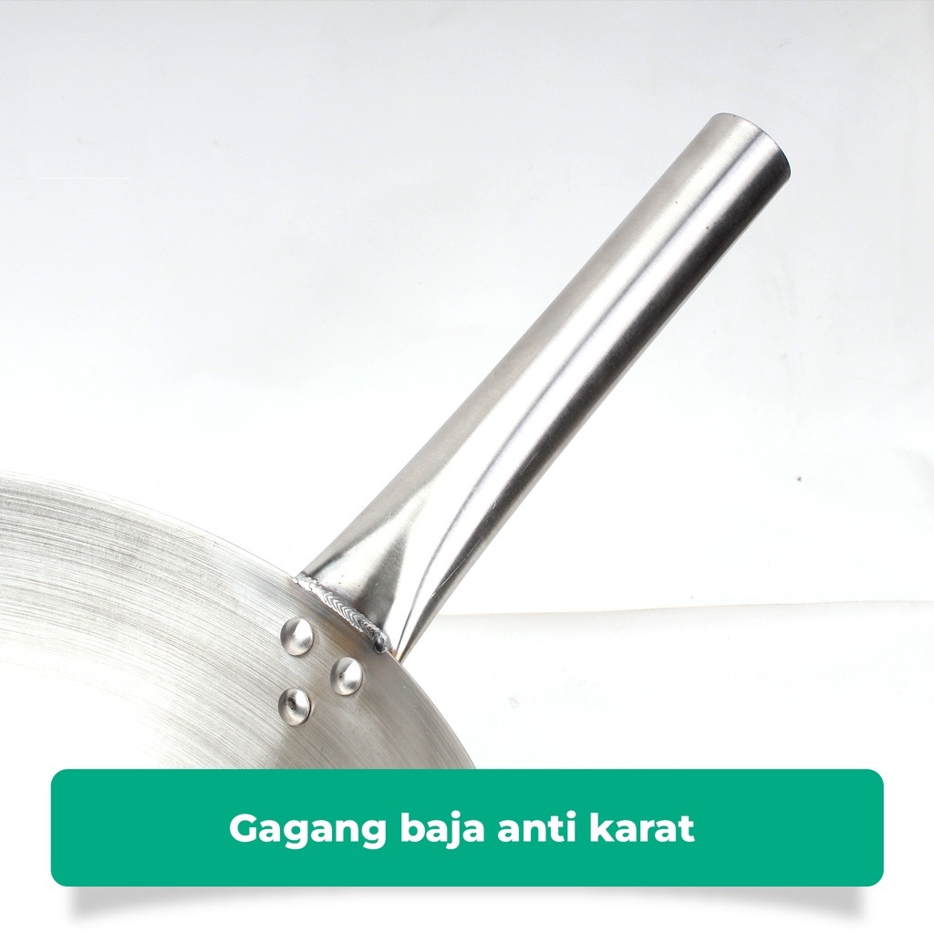 Kuali / Wajan / Penggorengan Gagang Stainless Steel Tebal Anti Panas