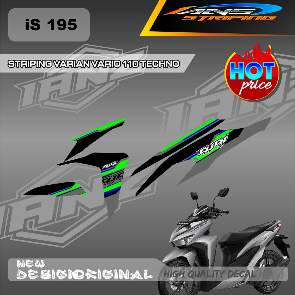 STIKER DECAL VARIO 110 SIMPEL GRAFIK GARIS 2 WARNA  / STIKER STRIPING SEMI FULL BODY HONDA VARIO 110 TECHNO / STIKER KERETA VARIO 110 TECHNO IS195