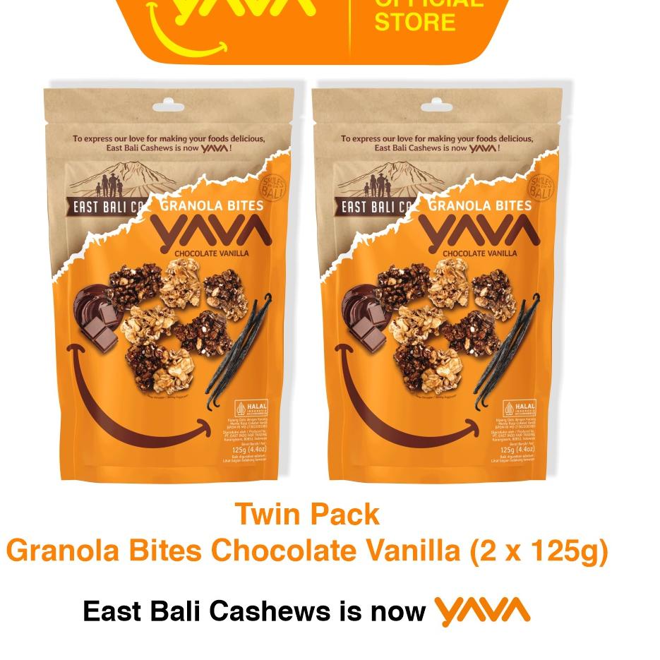 

Cuci Gudang YAVA Twin Pack Granola Bites Chocolate Vanilla (2 x 125g)