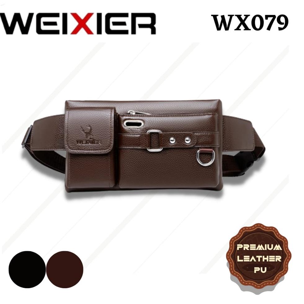 RECOMENDED WX079  - TAS SELEMPANG KULIT DISTRO PRIA IMPORT SLEMPANG COWOK MURAH OLAHRAGA ANTI AIR SL