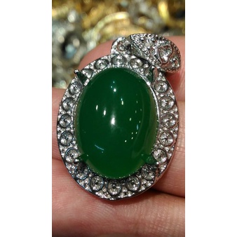 Cincin Batu Akik LIONTIN AKIK IJO GARUT / HIJAU GARUT SIZE 20 MM FS249