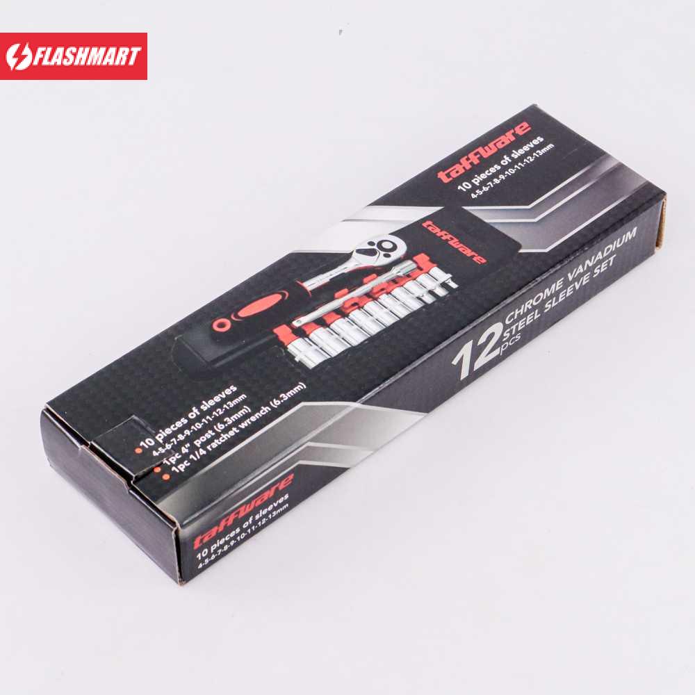 Flashmart Kunci Pas CR-V Drive Socket Wrench Set 1/4 Handle 12 PCS