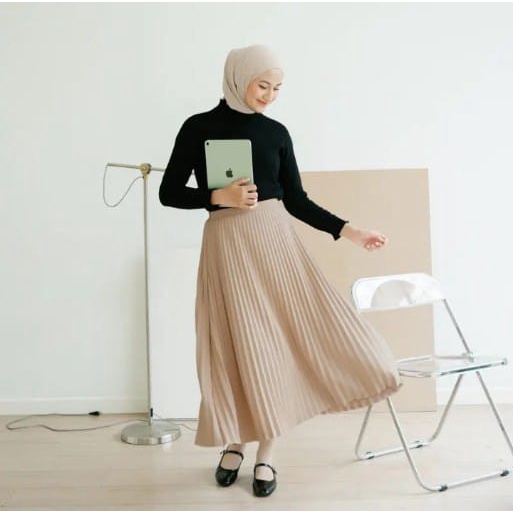 ROK PLISKET WANITA PREMIUM / ROK KERJA MUSLIMAN /ROK PLISKET TERMURAH TERLARIS