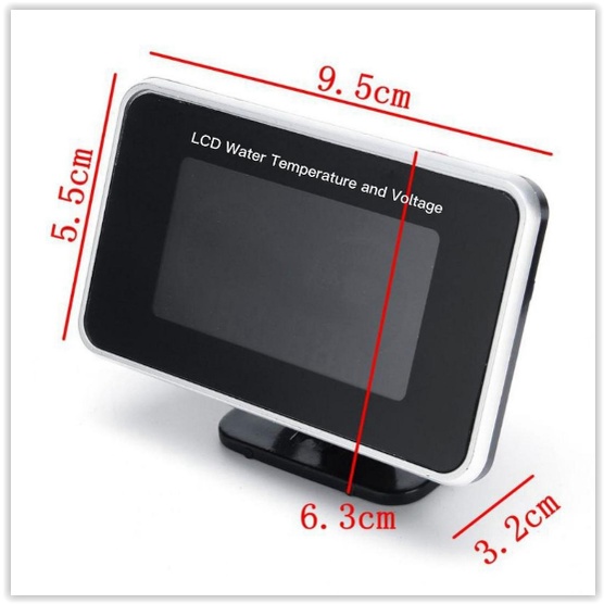 TERMURAH 2in1 LCD Digital Pengukur Temperatur Air Voltmeter Tekanan Udara