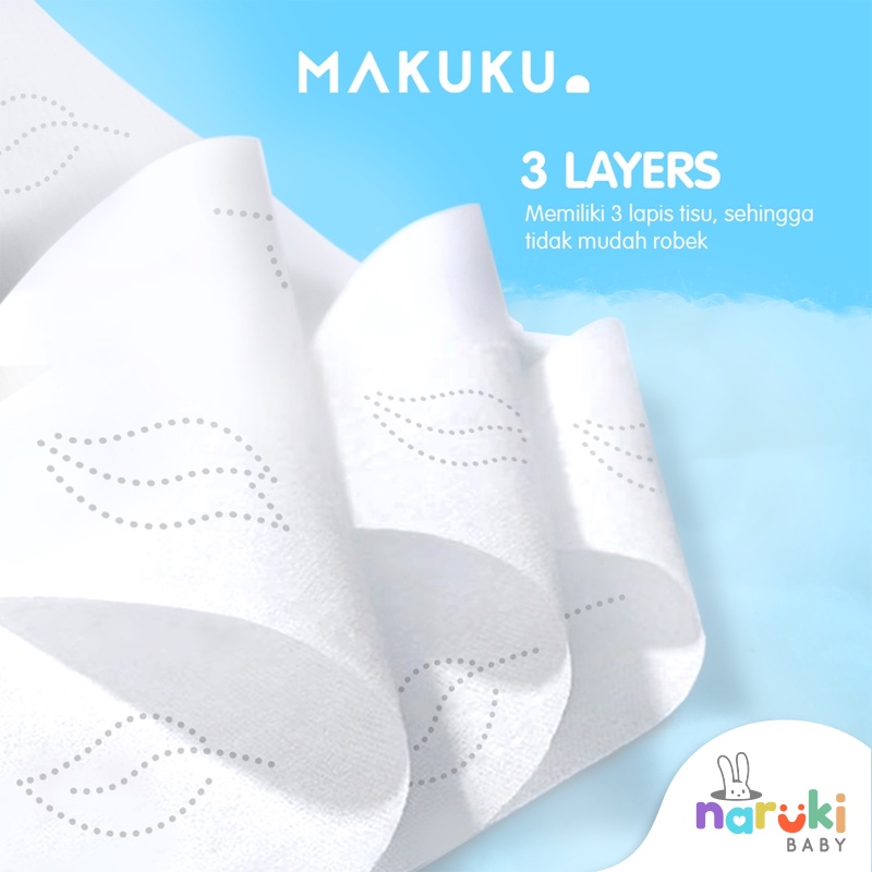 Makuku Air Tissue 3Ply 40 Lembar Tisu Bayi dan Wajah