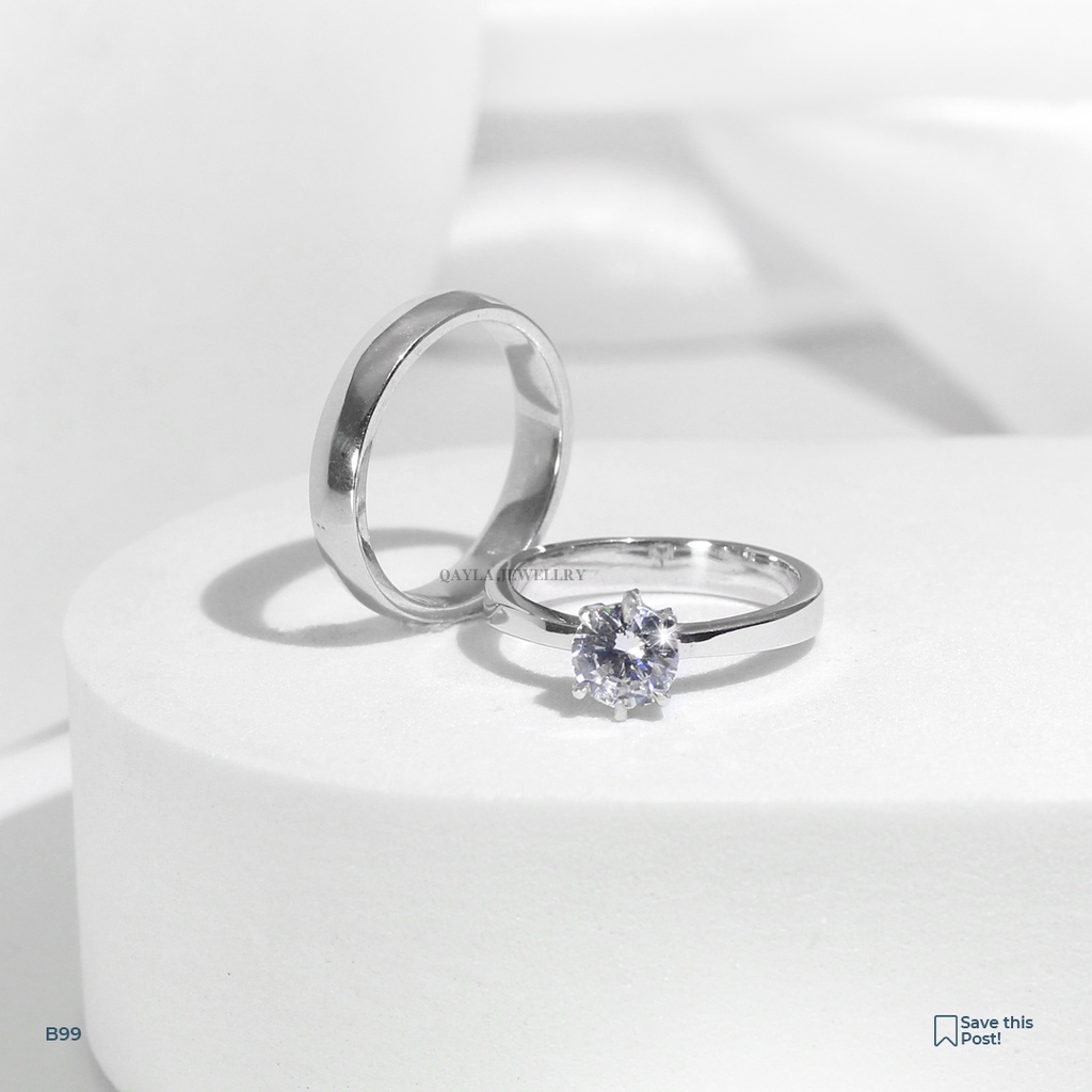 CINCIN COUPLE TUNANGAN NIKAH EMAS 17K DAN PALADIUM 10%