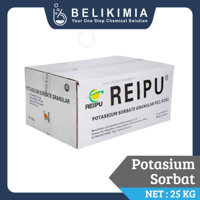 Pota-sium Sorbat / Kalium Sorbat - Pengawet Makanan Food Grade Halal - 25 Kg