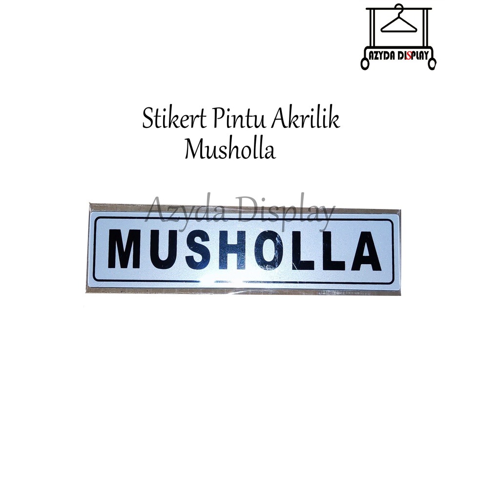 

Label Stiker Akrilik Papan Stiker Tempel Pintu Tulisan Dinding Penanda Musholla / Sign Board Acrilic Tembok Ukuran 19,5cm X 4,5cm