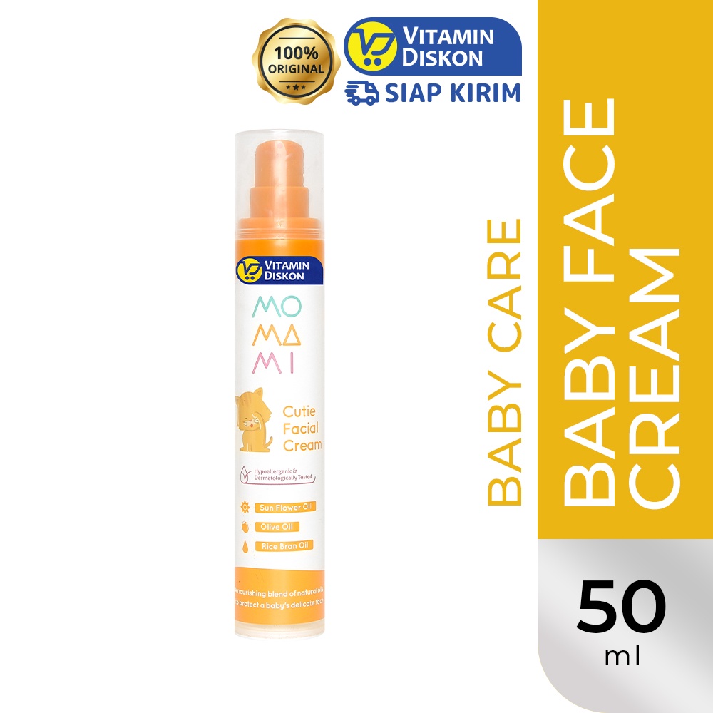 MOMAMI CUTIE FACIAL CREAM 50ML | Cream Pelembab Dan Pencegah Ruam Kulit Bayi