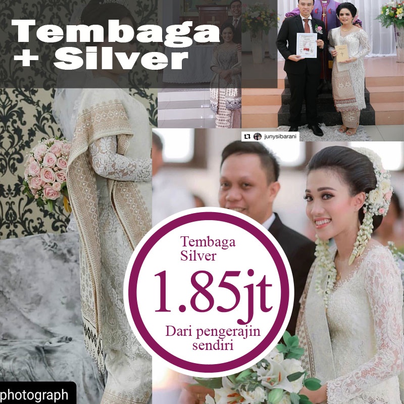 SALE - Songket Palembang Asli Tenun Tangan | 2 Negri  Tembaga Original | Kristal Silver & Kristal Te