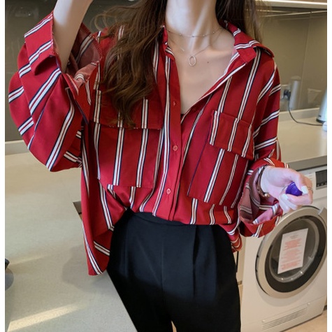 kemeja wanita kemeja blouse korean style SIMPLE kemeja wanita kekinian hem wanita terbaru C9H0 FASHI